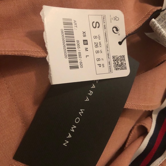 😍😍 Band New RARE Zara Peach Pink Midi Skirt - Picture 1 of 1